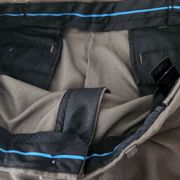 Haggar Men's Classic Flat Front Brown Casual Dress Pants Hidden Expandable Waist - Picture 5 of 8